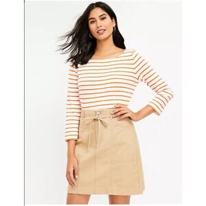 Loft Tan Pocket Skirt with Twill Tie size 8
